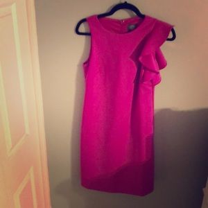 Fuchsia pink dress!